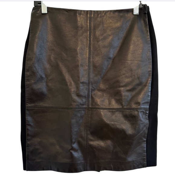 Talbots Womens Petite True Lambskin Leather Front Panel Pencil Skirt 6P - Picture 1 of 14